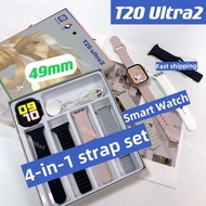 T20 Ultra2 Wireless Smart Watch 4-in-1 Strap Set with Fitness Tracking & BT Call | Jam Pintar Sukan 