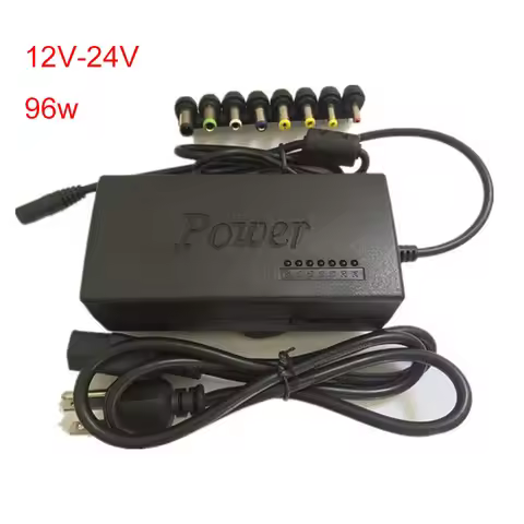 12V 24V 96W AC DC Adjustable Portable power Charger converter plug Adapter For Dell Toshiba Hp Asus 