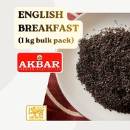 (1 KG Bulk Pack) Akbar Premium Ceylon English Breakfast Tea Loose Leaves