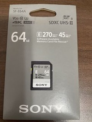 Sony SF-E64A SDXC UHS-II 64GB 記憶卡