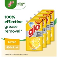 [Bundle of 4] Glo Active Foam Lemon Dishwash Liquid Refill 850ml