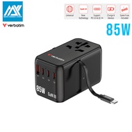Verbatim CNT-02 Charge N Travel 85W Retractable Cable Charger