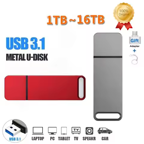 16TB Metal Flash Drive USB 3.1 Waterproof High Speed Transfer Flash SSD 8TB 4TB 2TB Portable Memoria
