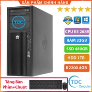 Case Máy Tính Chơi Game Máy Tính Thiết Kế Đồ Họa HP Z420 CPU E5 2689 Ram 32GBSSD 480GBHDD 1TBCard Rờ