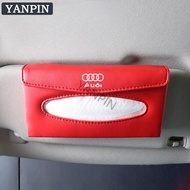 For Audi Car Sunshade Tissue Bag PU Leather Tissue Box A3 A4 A6 Q3 Q4 Q5 TT