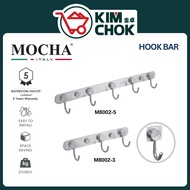 MOCHA Stainless Steel Hook Bar M8002-3, M8002-5 | Batang Cangkuk Bedroom, Kitchen, Bathroom