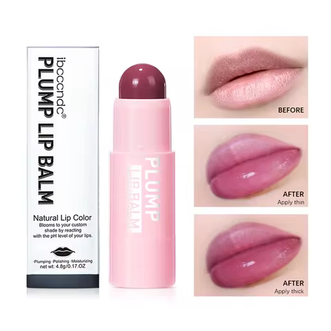 ibcccndc 4 Colors Full Plumping Lip Balm, Tinted Lip Balm Plumper, Enhancing & Hydrating Lip Moistur