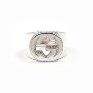 【日本直送 二手美品】15號 GUCCI 戒指 Interlocking G 銀 925 飾品 珠寶 拋光處理