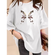 [AMYGO] 1XL-5XL T shirt Women 2Y721 T shirt Plus Size Tshirt Crop Top Tshirt Clothes Elasticity men 
