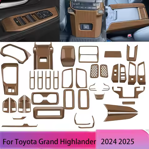 LHD for Toyota Grand Highlander 2024 2025 ABS Wood Window Rise Switch Gear Shift Panle Instrument Re