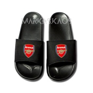 ARSENAL Slop Sandals | ARSENAL Slide Sandals | Arsenal Full Black Slip-On Sandals