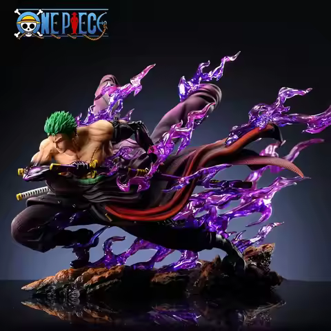 One Piece Handheld Drifting Knife Pulling Zoro Figures Gk Statue With Effect Piece Anime Trendy Play