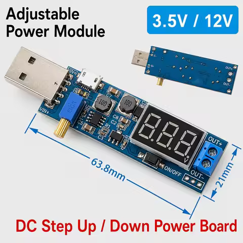 DC-DC 5V to 3.5V/12V USB Step UP/Down Power Supply USB DC Boost Module Adjustable Boost Buck Convert