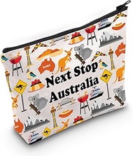 JXGZSO Australia Trip Gift Next Stop Australia Cosmetic Bag Traveler Gift Australia Vacation Makeup 