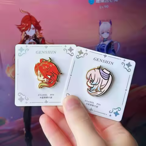 Anime Genshin Impact Kinich Mavuika Sangonomiya Kokomi Cosplay Metal Brooch Breastpin Cartoon Badge 