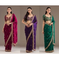 Heavy Fandy Satin Silk Saree With Embroidery And Sequence Work Fancy Saree