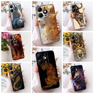 Casing For Itel A90 A6610L Cover Cool Dragon Lion Tiger Cartoon Soft Black TPU Silicone Protective S