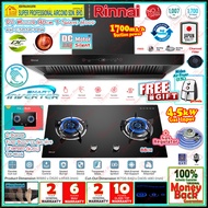 Rinnai Chimney Hood RH-C3819-PBW 90cm T-Shape Cooker Hood / Rinnai Gas Hob RB-982G 2-Burner 88cm Bui