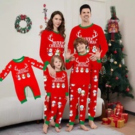 Stylish family outfit matching Christmas Snowman antler print red family outfit