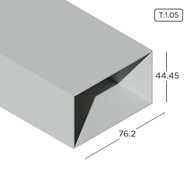 1¾" x 3" Aluminium Extrusion Rectangular Hollow Frame Profile Thickness 1.05mm HB1424-1 ALUCLASS