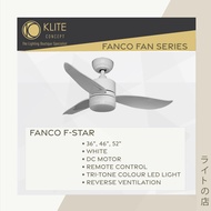 Fanco F-Star White DC Ceiling fan / LED Tri-tone / Silent