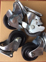 Bộ bánh xe chịu tải 4 bánh ( 2 hãm 2 không) bánh xe đẩy hàng bánh xe 65 x25 đen bánh xe cao su