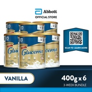 Glucerna Vanilla 400g Bundle of 6 for Diabetic Nutrition Powder Milk Drink (2.4kg)