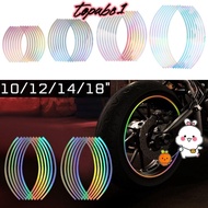 TOP Body Laser 16 Strips Car Wheel Rim Tape Sticker Decals Reflective PVC Motorcycle 10/12/14/18"