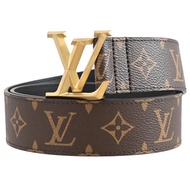 Louis Vuitton LV M0422T Pyramide 40 霧面LOGO釦飾老花皮帶 95CM