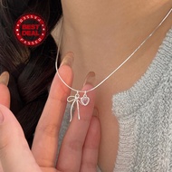 Bow Necklace Cute And Sweet Lady Butterfly Earrings Collarbone Necklace Necklace For Women V3f9