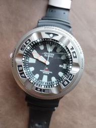 己絕板 Citizen Eco-drive 300m Titaium 鈦合金煙灰缸, 送全新充電池一粒(不包安裝)