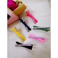 Korean Style Colour Cross Hair Clip with AB Rhinestones (Grade AAAA) / Cross X Hair Clip (6cm)