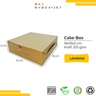 (20 Pcs) Box Dus Kotak Kue Pizza Nasi Kraft 16x16x5 LAMINASI
