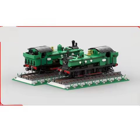 795PCS MOC GWR 57xx Class Steam Train British Retro Locomotive Green Livery DIY Model Building Block
