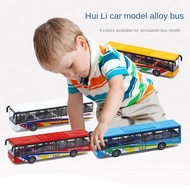 City Bus Alloy Push Pull Back Vehicles Mini Model Bus Children Educational Toys Play Vehicles Mainan