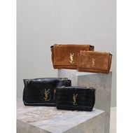 Saint Laurent Shoulder Bag Saint Laurent Crossbody Bag Suede Stitching Crocodile Pattern Suede Bag F