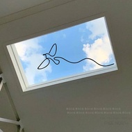 ** New. "ins Simple Waistline Asuka Glass Sticker Decoration Window Glass Door Window Reminder Anti-