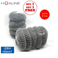 Scourer donut fiber/ 10 pcs stainless steel wire dishwashing/ contains 5 pcs x 2 packs