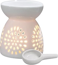 Romantic Ceramic Tealight Candle Holder - Essential Oil Incense Aroma Diffuser | Hollow Design | Ceramic Oil Stove for Fragrance Oils