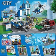 Compatible with LEGO new city series 60316 modern police station boy building blocks polic兼容乐高新品城市系列