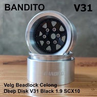 Bandito Rim Beadlock Celong Deep Disk V31 Silver 1.9 SCX10 - BLACK