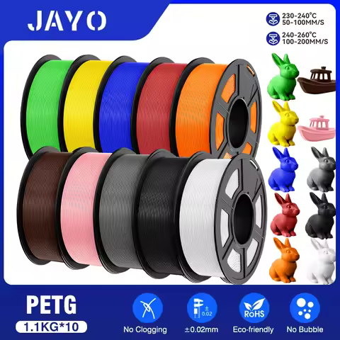 JAYO 10Rolls petg Filament 175mm 3d printing no bubbles no drawing smooth multiple colors optional f