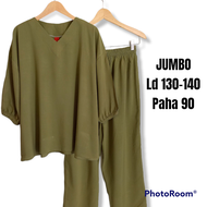 setelan baju dewasa wanita jumbo Ld 120 130 bb 80 kg bahan rayon / setelan wanita / one set wanita k