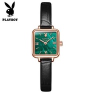 PLAYBOY石英錶女士手錶(黑皮玫殼綠面女）#S057029264