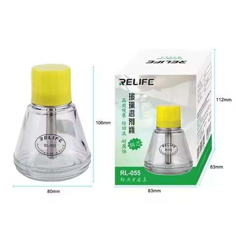 RELIFE Glass Solvent Bottle RL-055 Metal Suction Pipe Pressing Type Automatic Water Bottle Copper Co