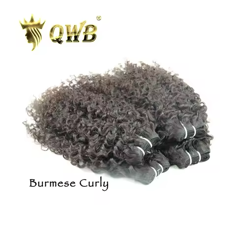 Burmese Curly 4 Bundles Deal Brazilian 100% Human Hair Curly 3B 3C Natural Color 12-28Inches Free Sh
