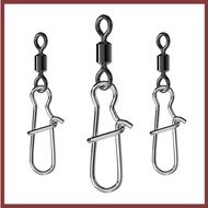 [DT] 100pc/box Stainless Steel Fishing Connector Pin 4# 6# 8#10#12# Bearing Rolling Swivel With Snap