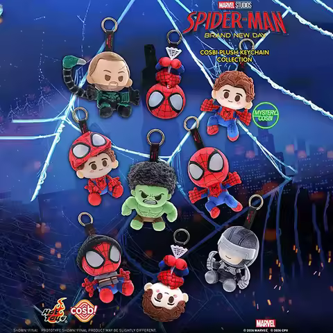 2026 New Hot Toys Cosbi Spider Man Brand New Day Soft Blind Box Collectible Figurine Keychain Bag Pe