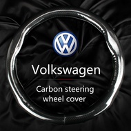 【For Volkswagen】Carbon Fibre Car Steering Wheel Cover Polo Jetta Vento Beetle Golf Mk6 Golf Passat Polo Sedan CC Scirocco Mk7 Tiguan