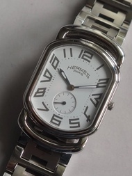 HERMES Rallye 小秒針腕錶 愛馬仕 Rallye 小秒針錶款 銀色 白色 古董錶